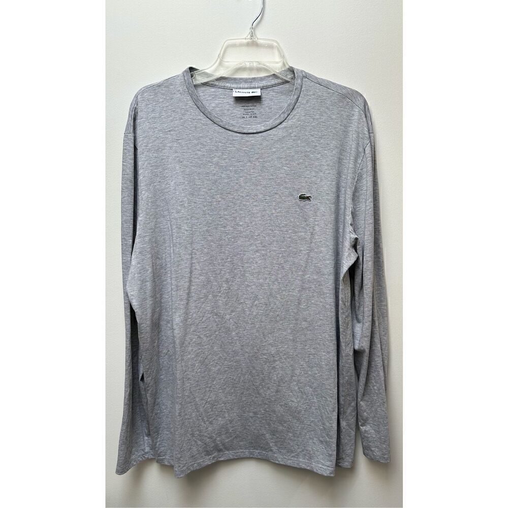 Lacoste regular fit men’s gray long sleeve shirt size XXL.   #34-1235